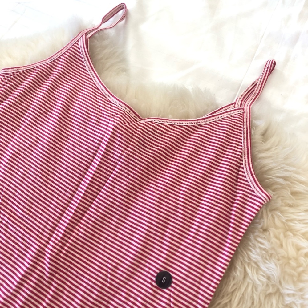 New Hollister Red White Stripe Tank Top Small
